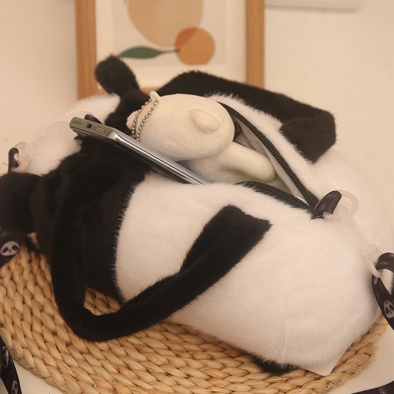 Plush Capybara Panda Claw Machine Crossbody Bag with Large Capacity