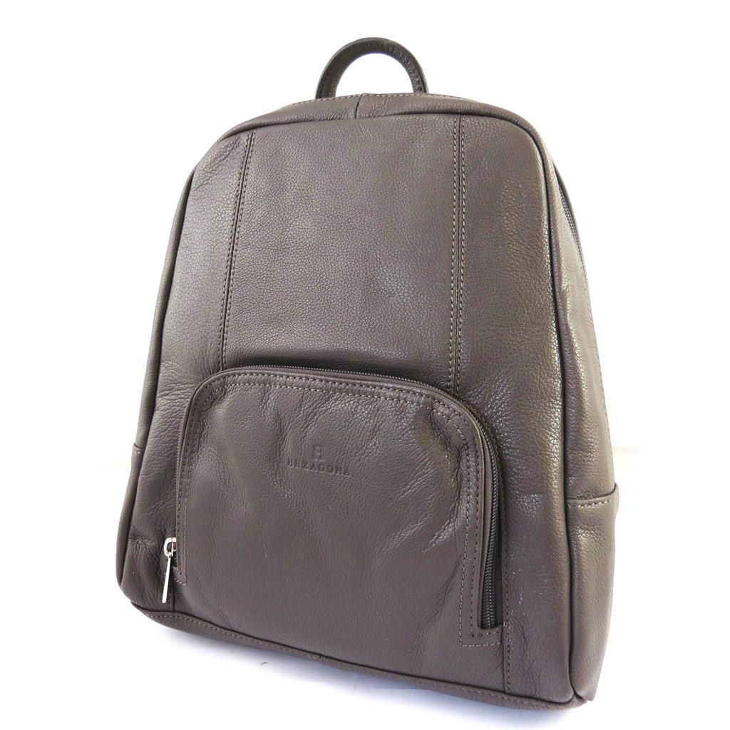 taupe leather backpack
