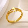 Zircon Cross Rings For Women Gold Stainless Steel Crystal Cross Adjustable Ring Religious Wedding Christmas Jewelry Gift