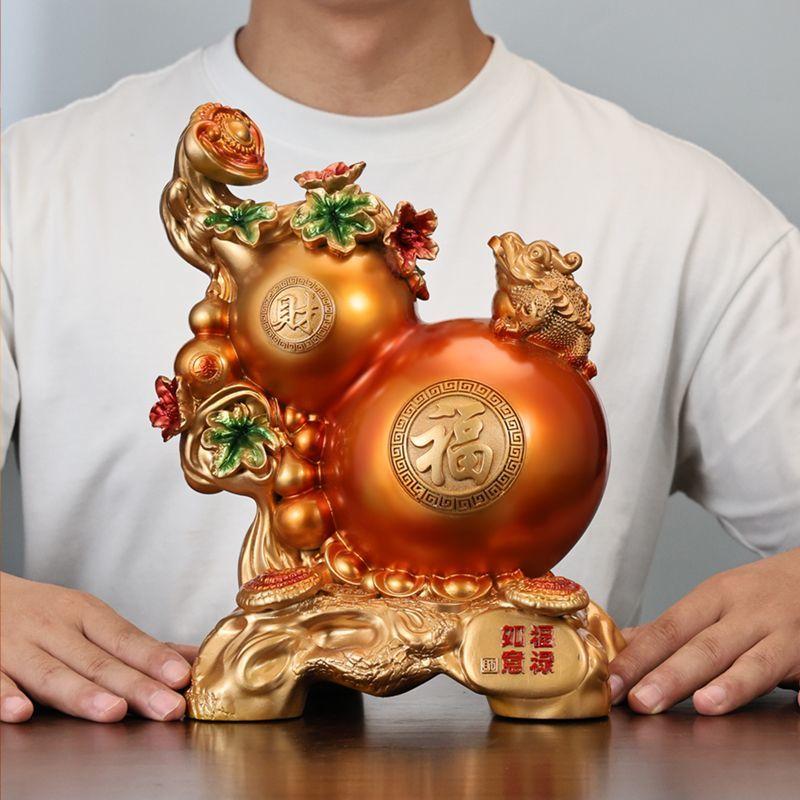 Fortune Gourd Attracts Wealth Ornaments Blessed Living Room Wine Cooler TV Cabinet Decor