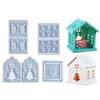 Christmas Tree Candle House Silicone Mold Set Holiday Candle House Mold Silicone Christmas Tree Mold For Seasonal Decors