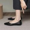 Fashion Black Woman Footwear Office Flat Shoes For Women Pointed Toe Fashion Leather Casual Moccasins Flats Fashion Young Korean Style L