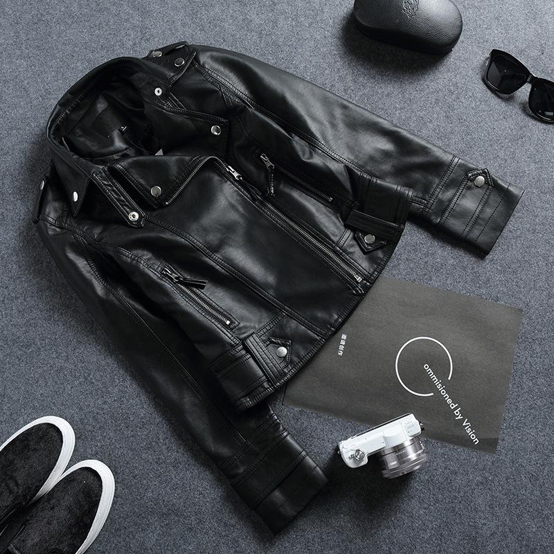 Springtime and Autumn New Style Slim Lapel Leather Jacket Women's Short Jacket For Women Pu Jacket Motorcycle Wear Women's Clothing
