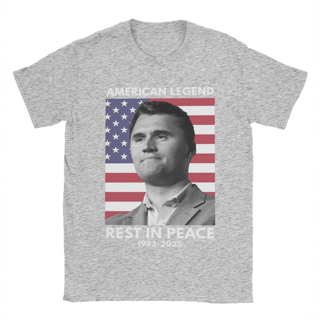 Charlie Kirk T-Shirts for Men  Fun Pure Cotton Tee Shirt Crew Neck Short Sleeve T Shirt 6XL Clothing