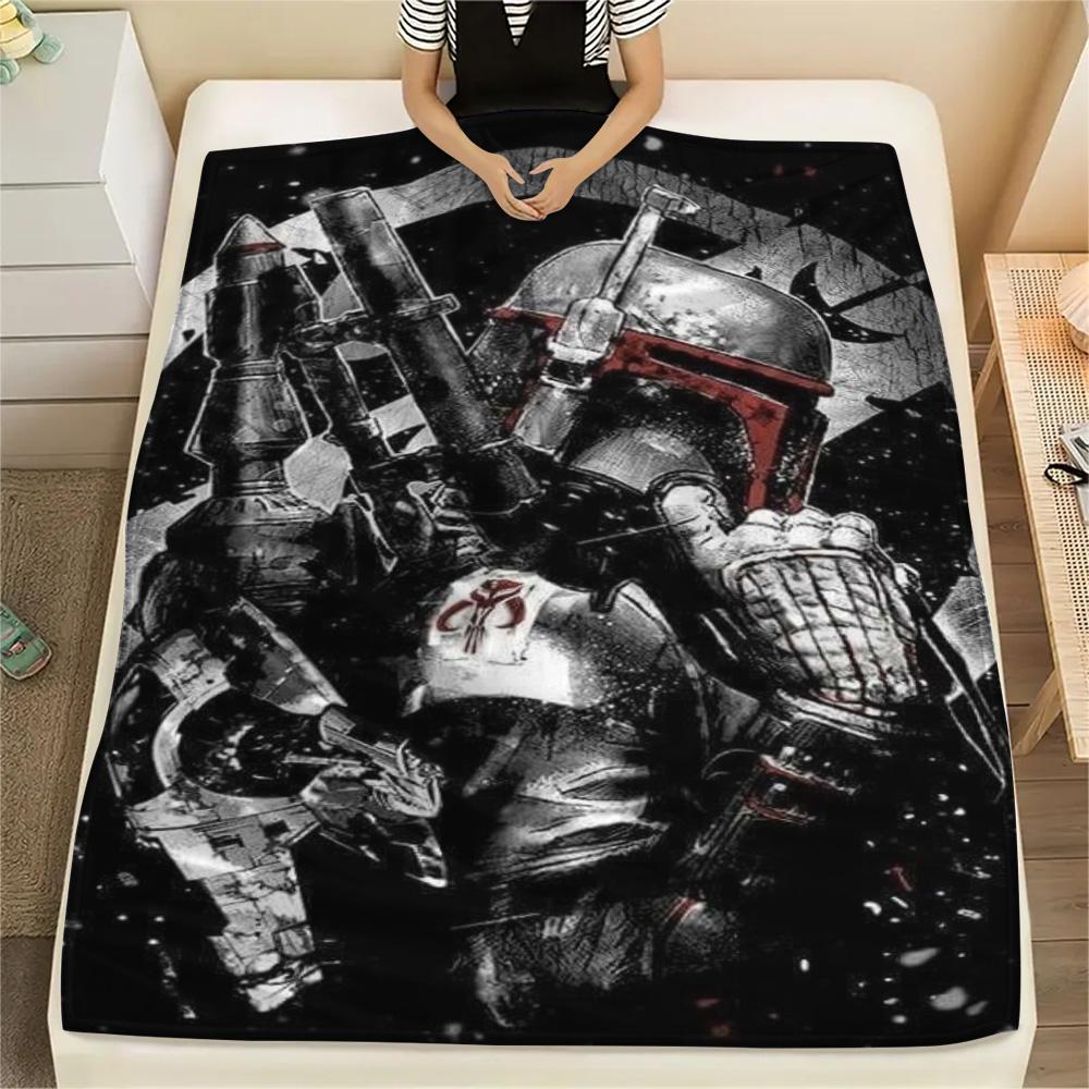 Mandalorian Bounty Hunter Helmet Art Blanket Home Decor Sofa Blanket Office Rest Blanket Christmas Gifts Nap Blanket