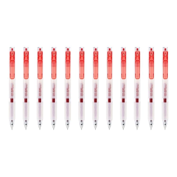 

12Pcs 0.5mm Ink Roller Ball Pen Fine Point Pen For Exams Office School Writing Smooth Quick Drying Clicks Gel Pen Set красный