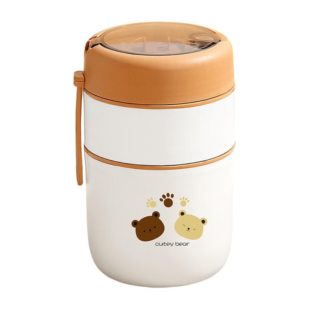 680ml Thermal Lunch Box Stainless Steel Insulated Food Container Double Layers Lunch Box  Home Use