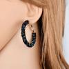 New Design Fashion Charm Austrian Crystal Hoop Earrings Geometric Round Shiny Rhinestone Big Earring For Women Gifts