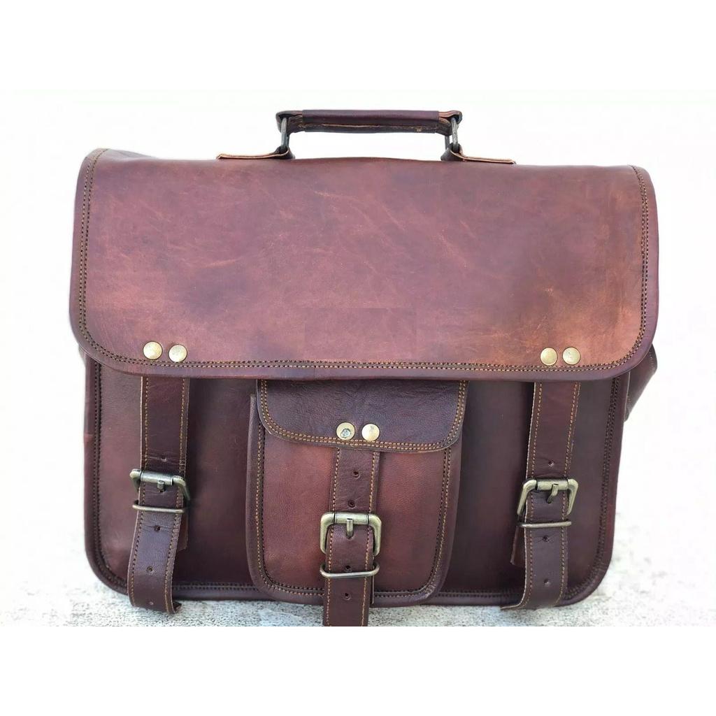 New Leather Men's Business Briefcase Handbag Laptop Shoulder Messenger Bag
