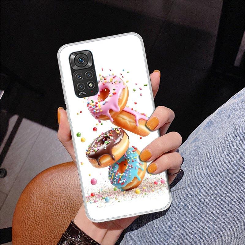 Macaron Ice Cream Cake Doughnut Phone Case For Xiaomi Redmi Note 15 14 13 12S 12 11 Pro Plus 14S 11S 11E 10 10S 11T 5G Personali