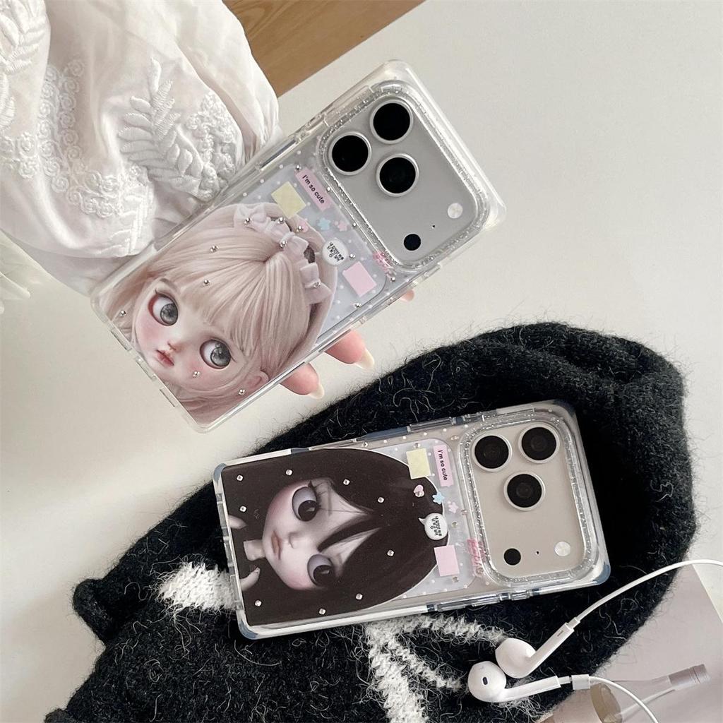 Anti-Fall Cartoon Rhinestone Phone Case for iPhone 15, 16, 17 Pro Max