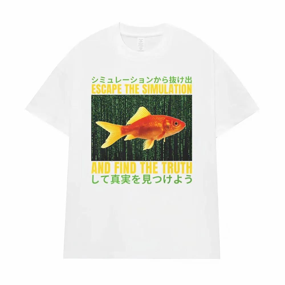 Escape the Simulated World Seek the Truth Funny Japanese Style Graphic TShirt Unisex Classic Oversized Mens Tshirts