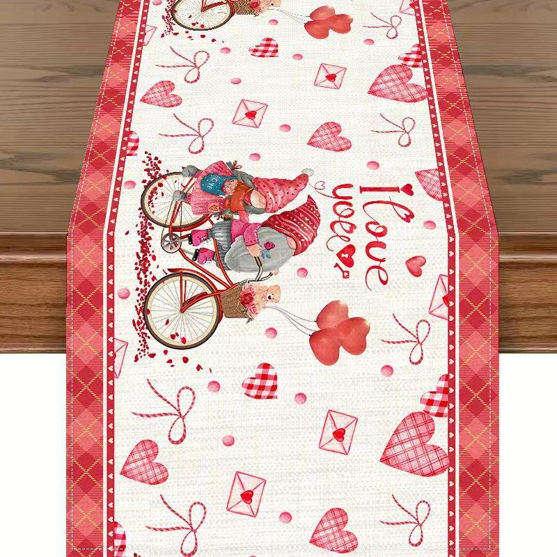 Desktop Ornaments Love Table Flag Tablecloth 33*183cm Table Runner For Festive Atmosphere Event Decoration Valentine's Day Party
