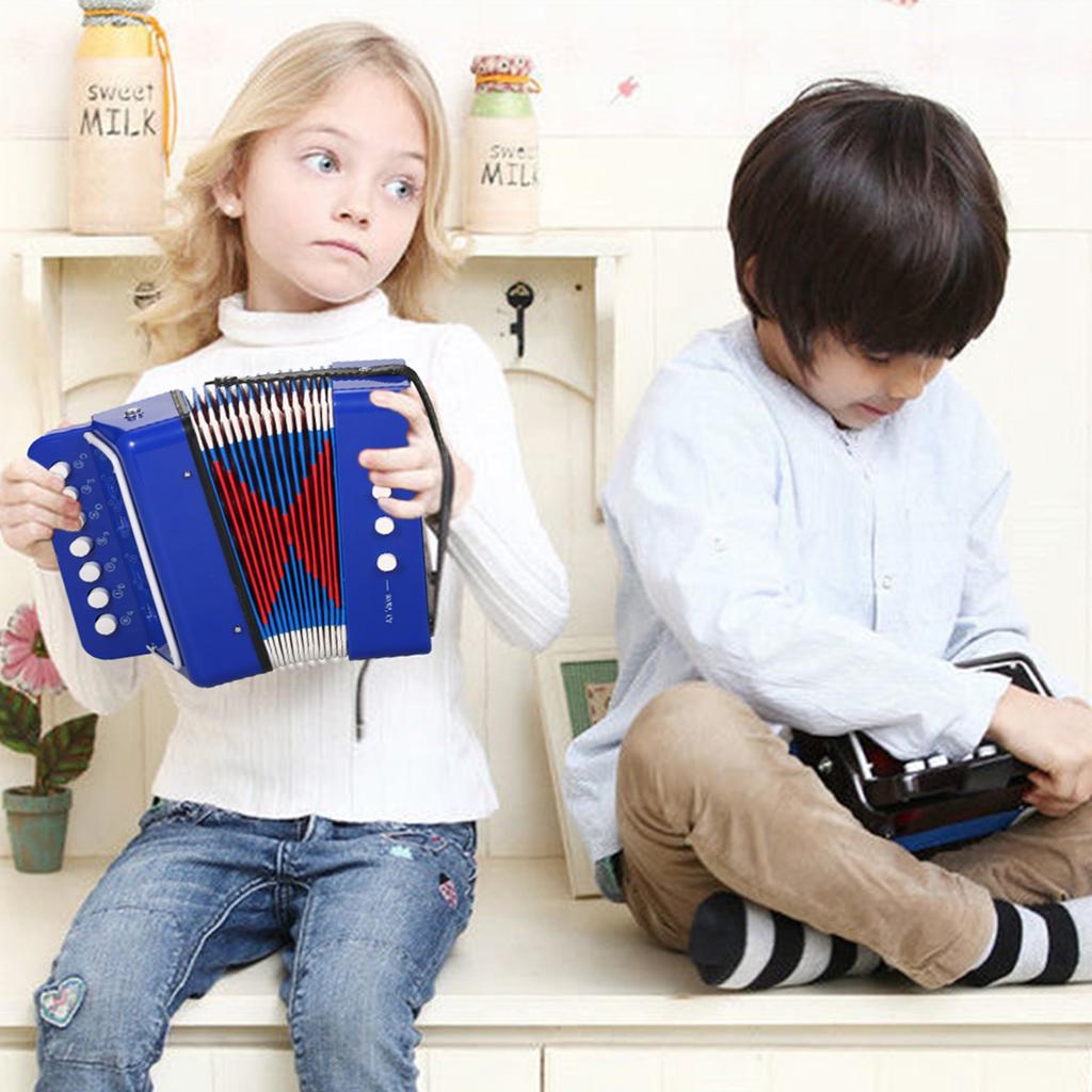 Akkordeon 7 Tasten 2 Bässe Kleines Akkordeon Pädagogisches Musikinstrument Weihnachtsgeschenk Auswahl