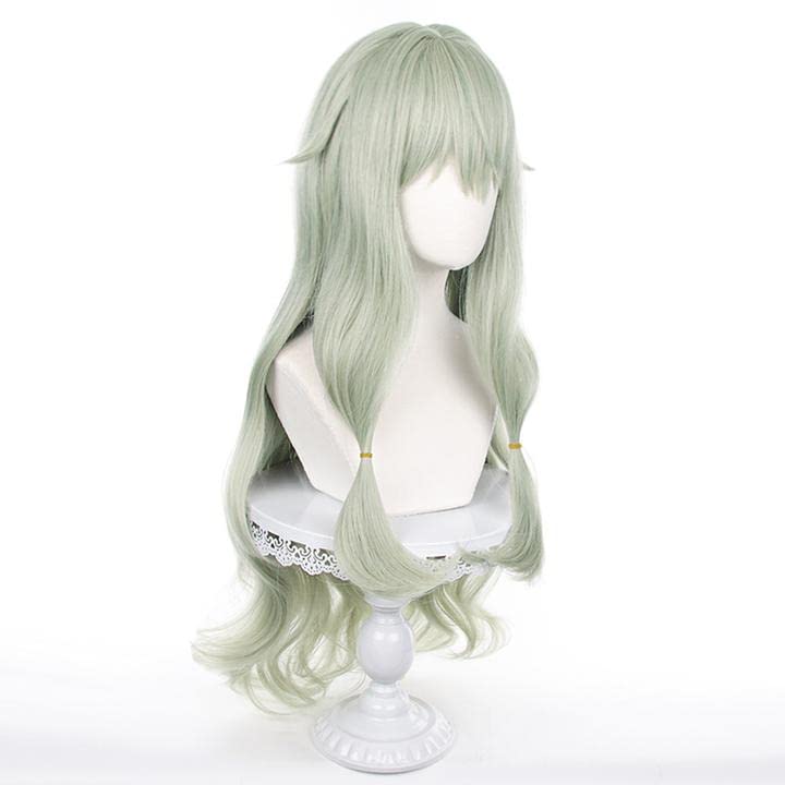 Light Green Long Wig for and Other Includes Wig Perfect for Cultural School and Other Cosplay, Disguise, Occasions. Heat-resistant. Net. Festivals,