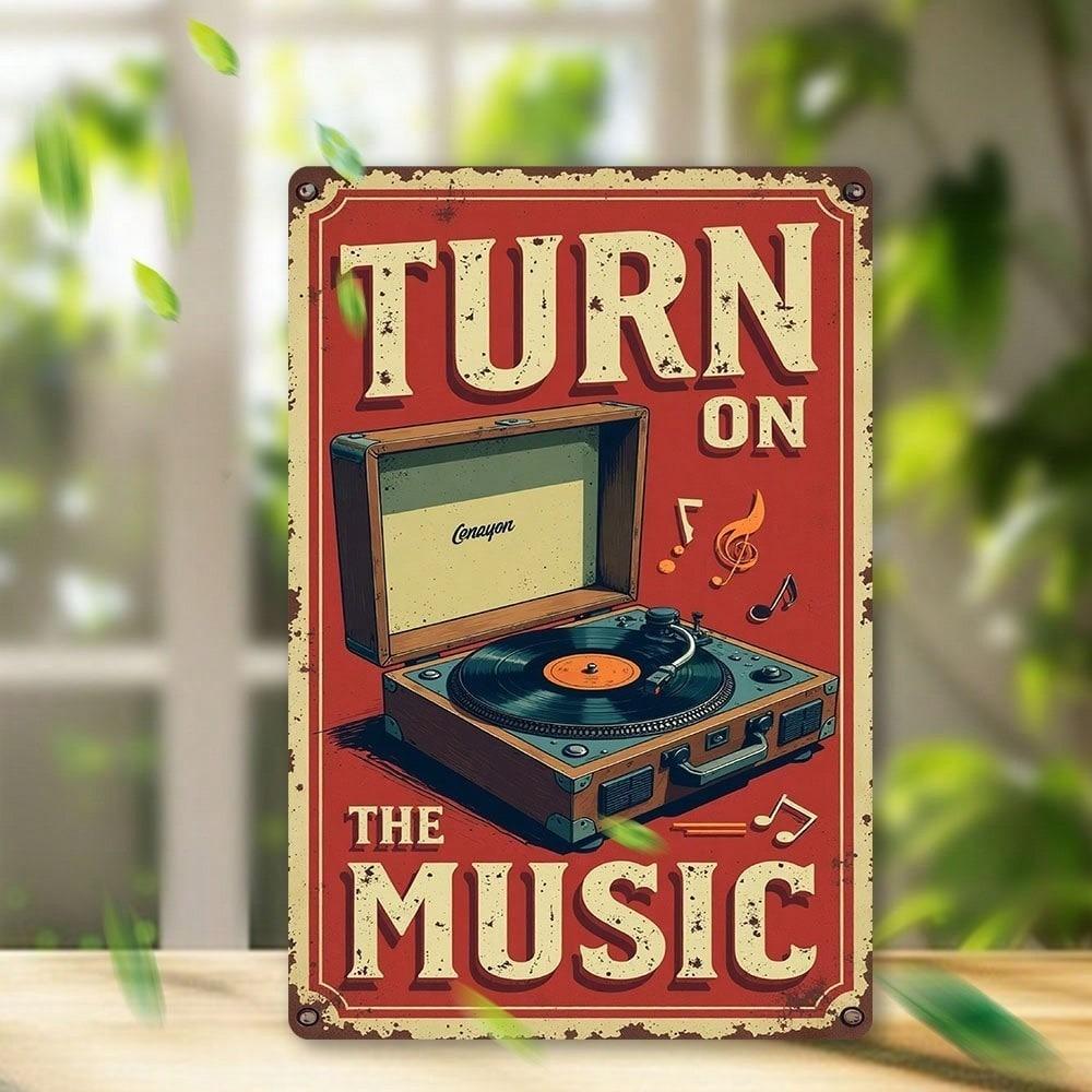 Blechschild 8x12 Zoll Retro Musik Metall Wanddeko für Bar Cafe Zuhause