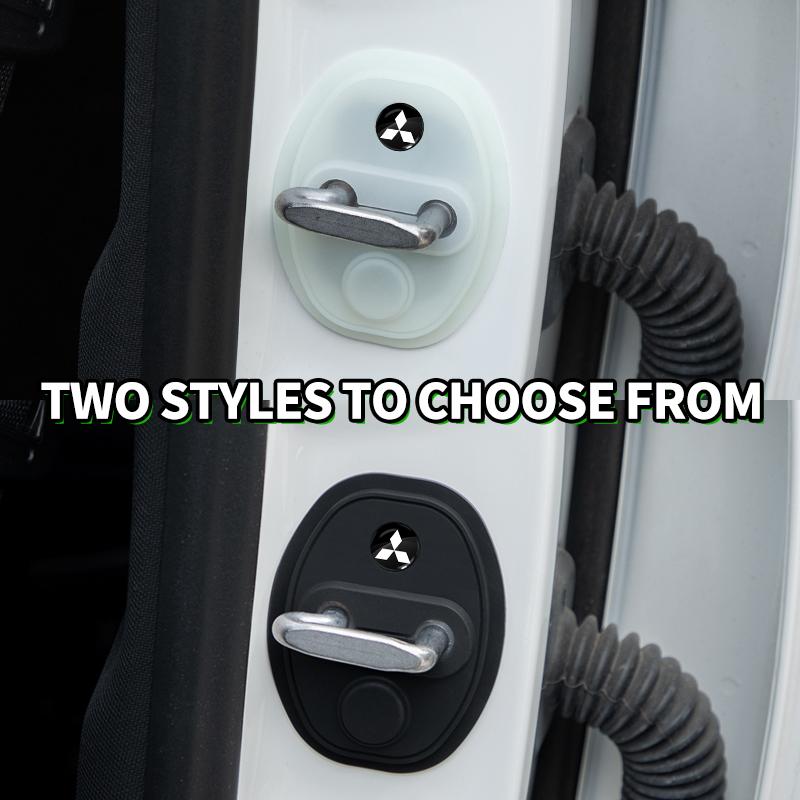 4pcs Car Styling Auto Protect Door Lock Cover Stickers Accessories Case For Mitsubishi ASX Lancer Pajero Outlander L200 EVO EX