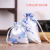 5Pcs Drawstring Pocket Chinese Style Pocket Jewelry Gift Wedding Candy Packaging Bag  Storage Bag Reusable Pouches