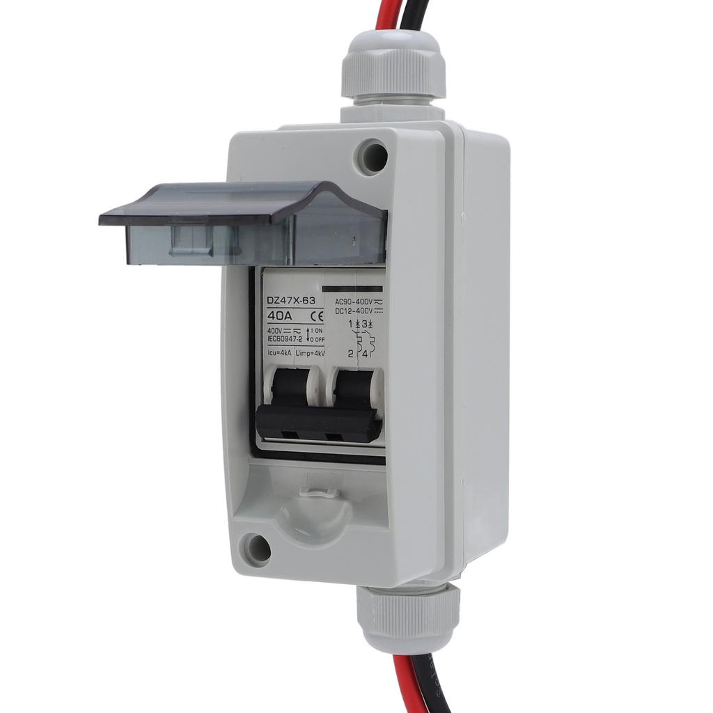 40A Solar Panel Disconnect Switch IP65 Water Proof 2P Circuit Breaker Box for PV Grid Connected Off