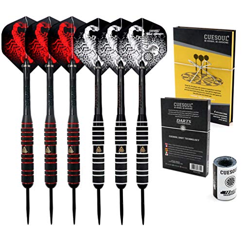 

Black ScorpionCUESOUL Professional Steel Tip Dart Set 24g (6 darts) (Includes 12 Scorpion Dart Flights + Dart Sharpener) (L241L242-1)