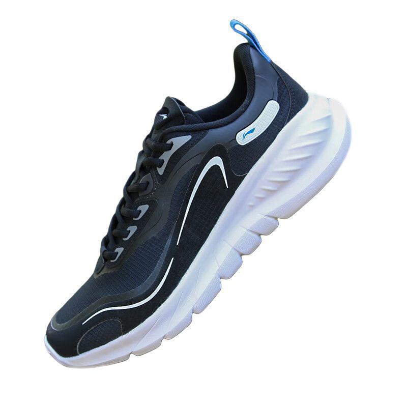 New LiNing Lightweight Rebound Low Top Casual Running Shoes Men's Black White ARSU105-5