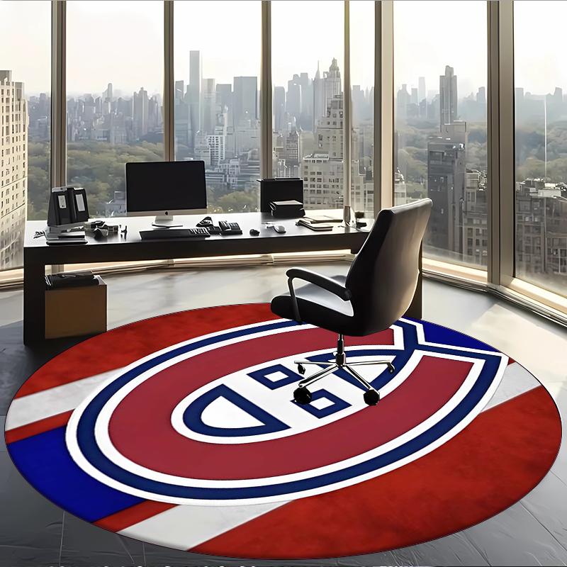 Montreal Canadiens (5) Round Office Rug Decorative Floor Rug for Office Bedroom Living Room and Home Space