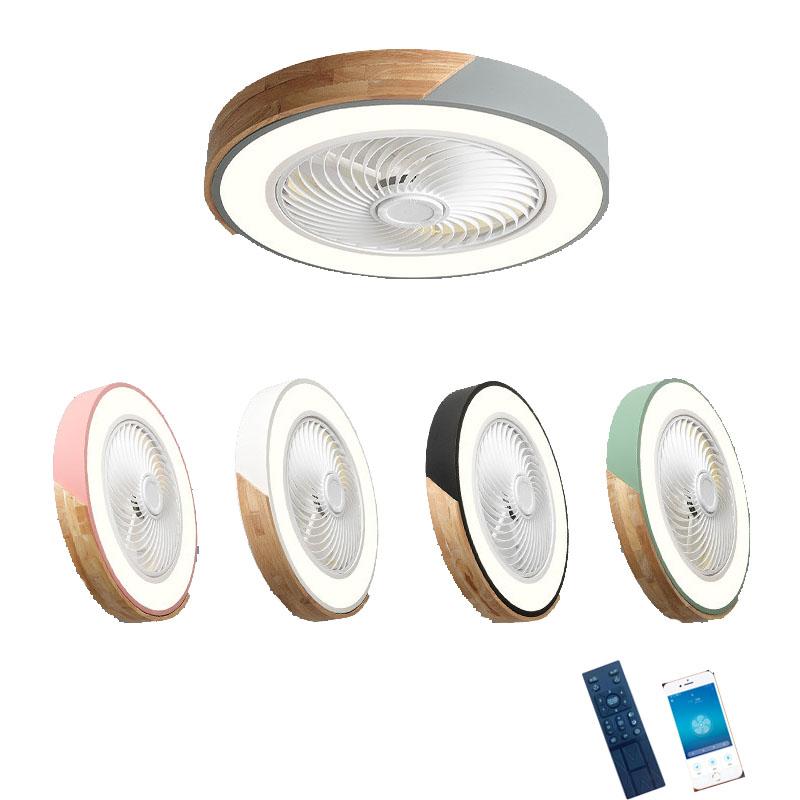 52CM Ceiling Fan Light Lamp 220V APP +Remote Control Fans Bedroom Dining Room Wood Ceiling Fan With Lights DC Green Ceiling Fan