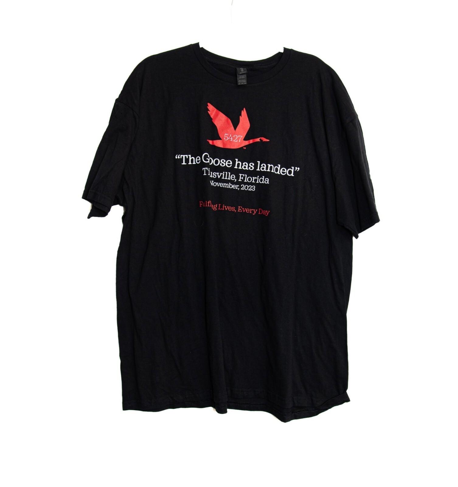 The Goose Has Landed T-Shirt Tisville Florida 2023 2XL Softstyle Black 100% Co S