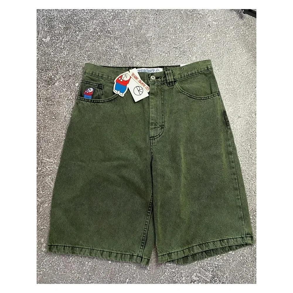 GLYDE Street Jeans New Fashion Oversized Embroidery Loose Denim Shorts Male Y2K Harajuku Retro Popular Casual High Waist Shorts Pants
