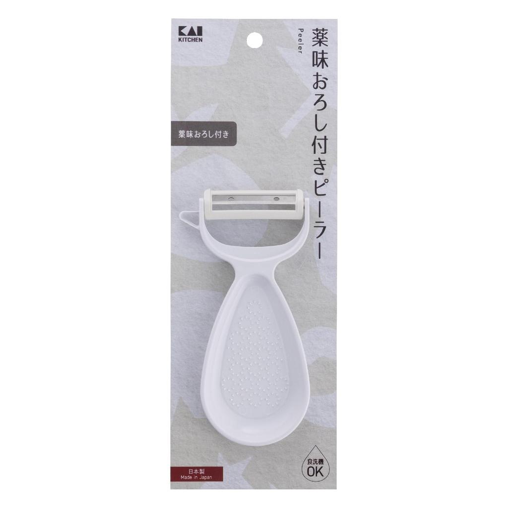 KAI Corporation DH8007 Peeler with Grater for Sprout Dishwasher KAI Made in Japan Potatoes, Remover, Safe, KITCHEN, White,