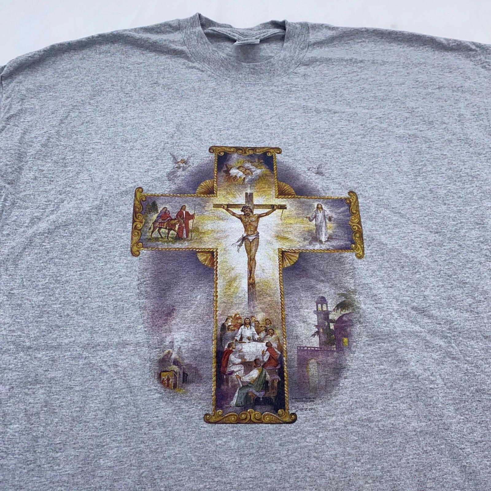 vintage JESUS CHRIST T-Shirt 2XL god bible soft crucifixion 3XL