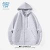 Jeanswest Men's Solid Heavyweight Hooded Zip-Up Sweatshirt