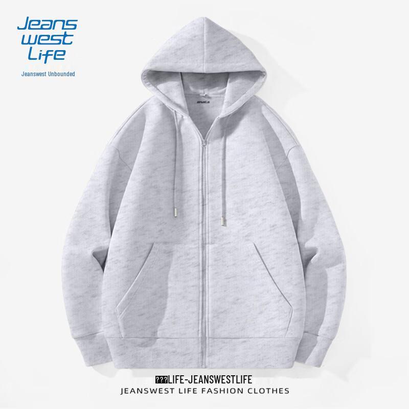 Мужская однотонная толстовка с капюшоном на молнии от Jeanswest, тяжелая L
