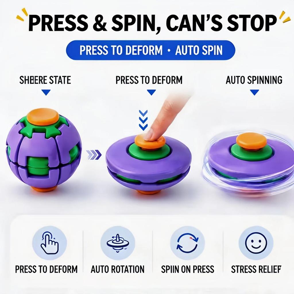 3D Printed Rotating Stress-Relief Gyro Ball, Portable Handheld Spinner Toy, Helps Relieve Anxiety And Improve Focus, Birthday Gift