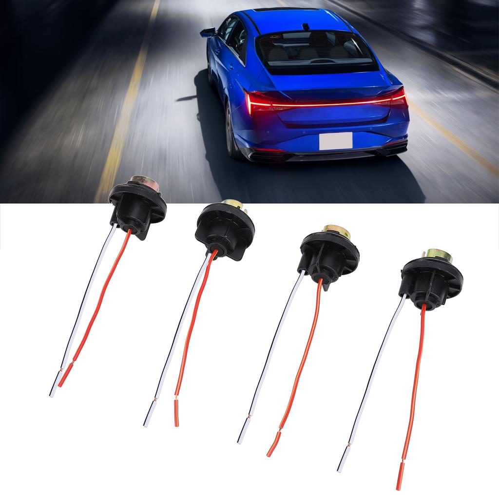 4 Packs Tail Light Socket Pre Wired Water Resistant DC12 To 24V 1156 BA15S Taillight Bulb Socket Hol