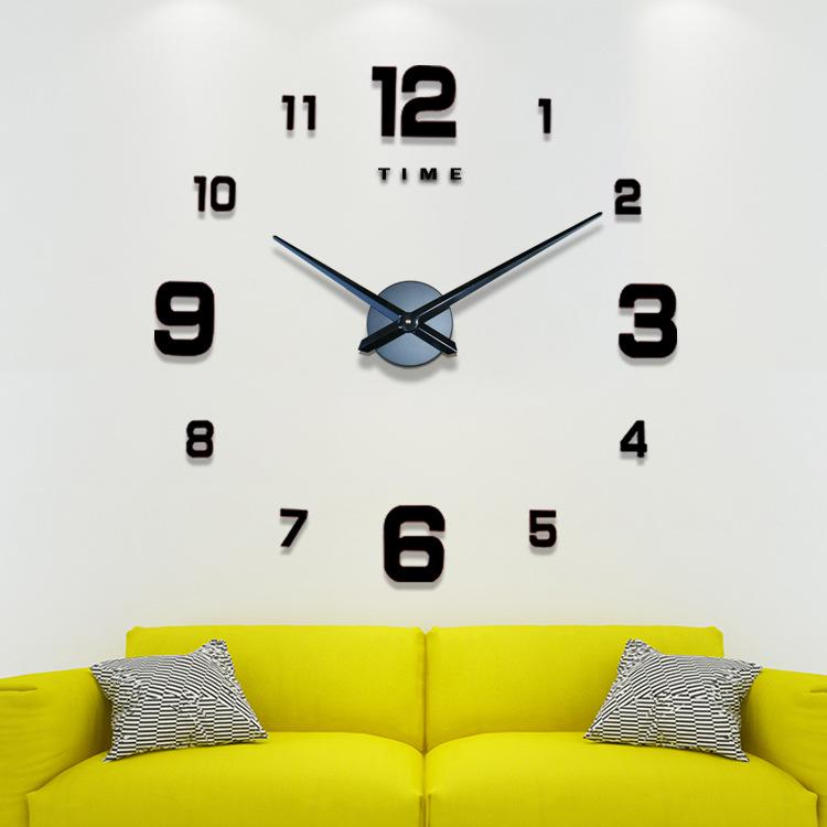3D Acrylic Stereo Wall Clock DIY Hanging Large Fashion Crystal Clock for Living Room