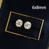 OEVAS Classic Oval/Water Drop Bubble Zircon Earrings for Women S925 Silver Plated Gold Party Fine Jewelry