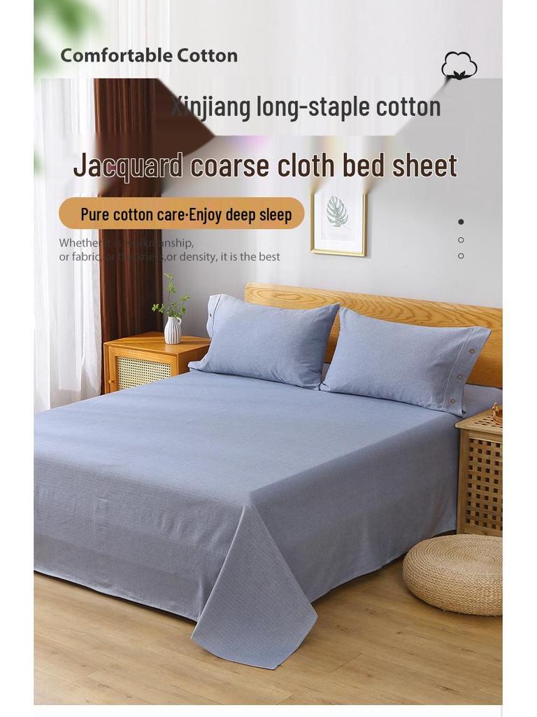 Doppelgröße reine Baumwolle Jacquard Bettlaken - Dick, Atmungsaktiv, Hautfreundlich für Herbst/Winter