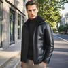 Futing Men's Genuine Goat Leather Jacket with Fur Lining
