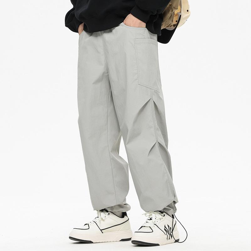 

Men s Spring and Autumn New Fashion Versatile Overalls Simple Trend Wide-leg Casual Pants Men s and Women s Paratrooper Pants M