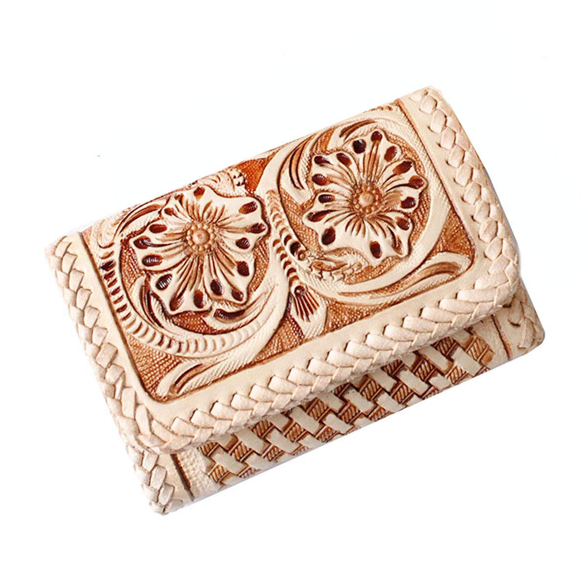 

Key Case Leather Genuine Leather 6 Key Case Handmade Flower Carving Saddle Leather Lace Up Coin Purse Bill Holder [Days Art]