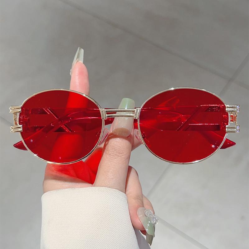 Vintege Oval Sunglasses Men New in Fashion Gradient Casual Shades Women Ins Trendy Brand Design Outdoor Decor Sun Glasses