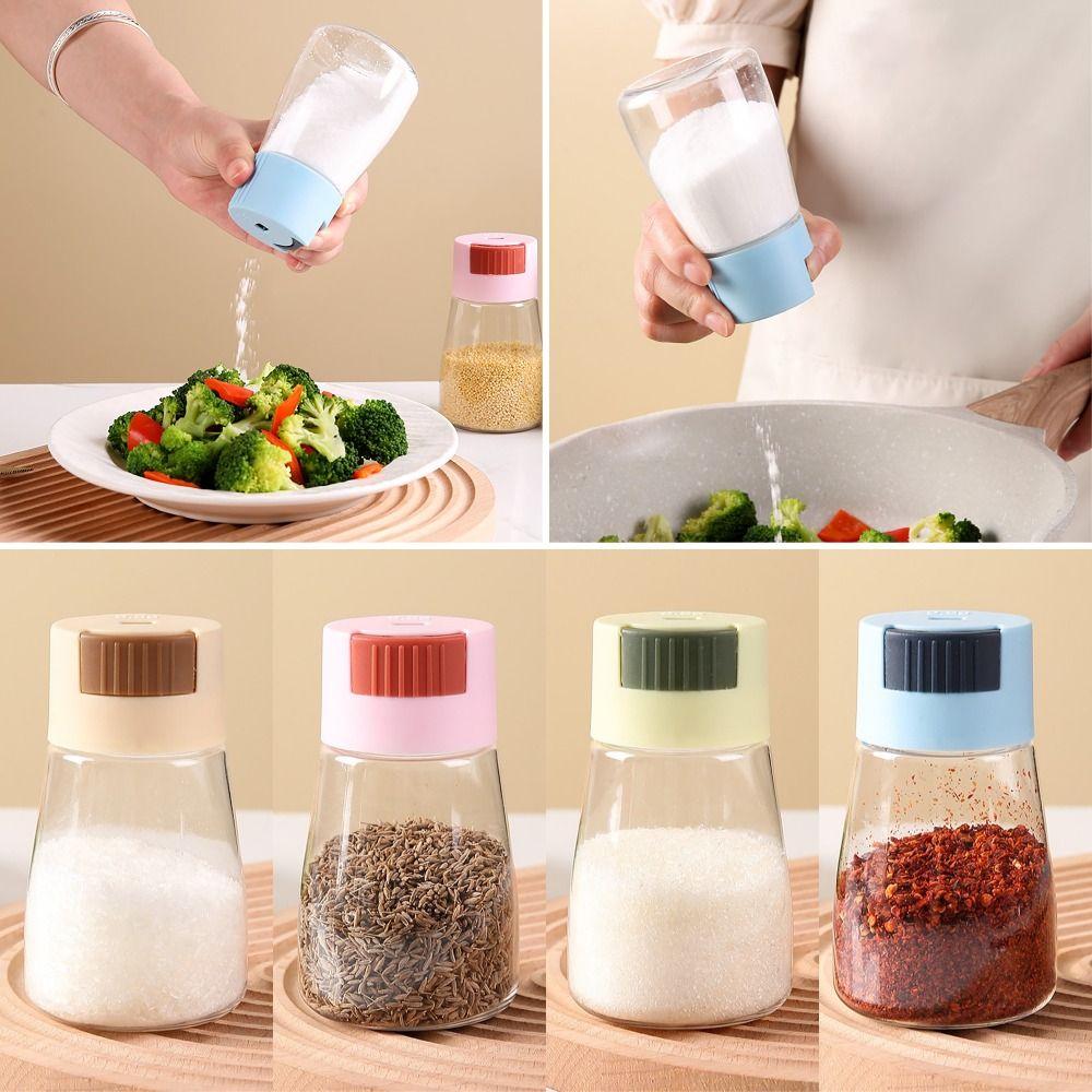 Press Type Salt Dispenser 0.5g Quantitative Sugar Bottle Seasoning Jar for Home Kitchen