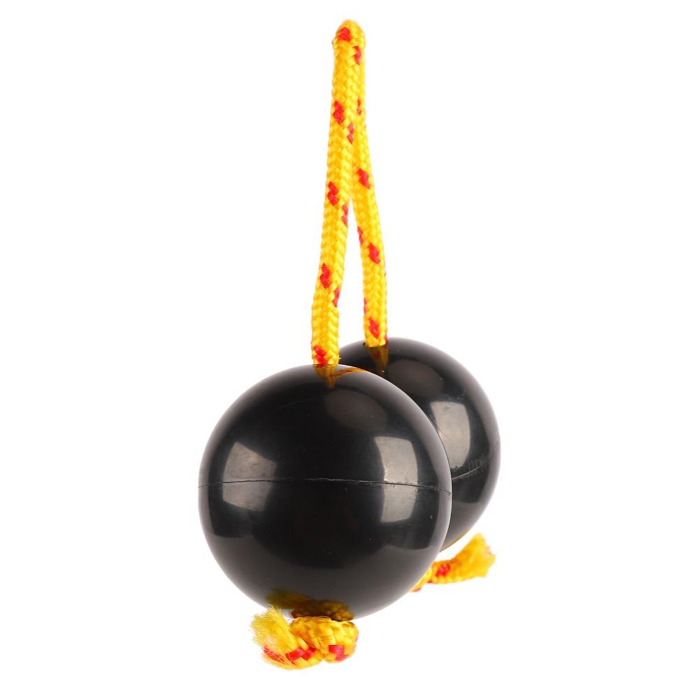 2PCS ABS Kashaka Percussion Instrument Black Color Asalato Rhythm Ball  For Music Entertaining