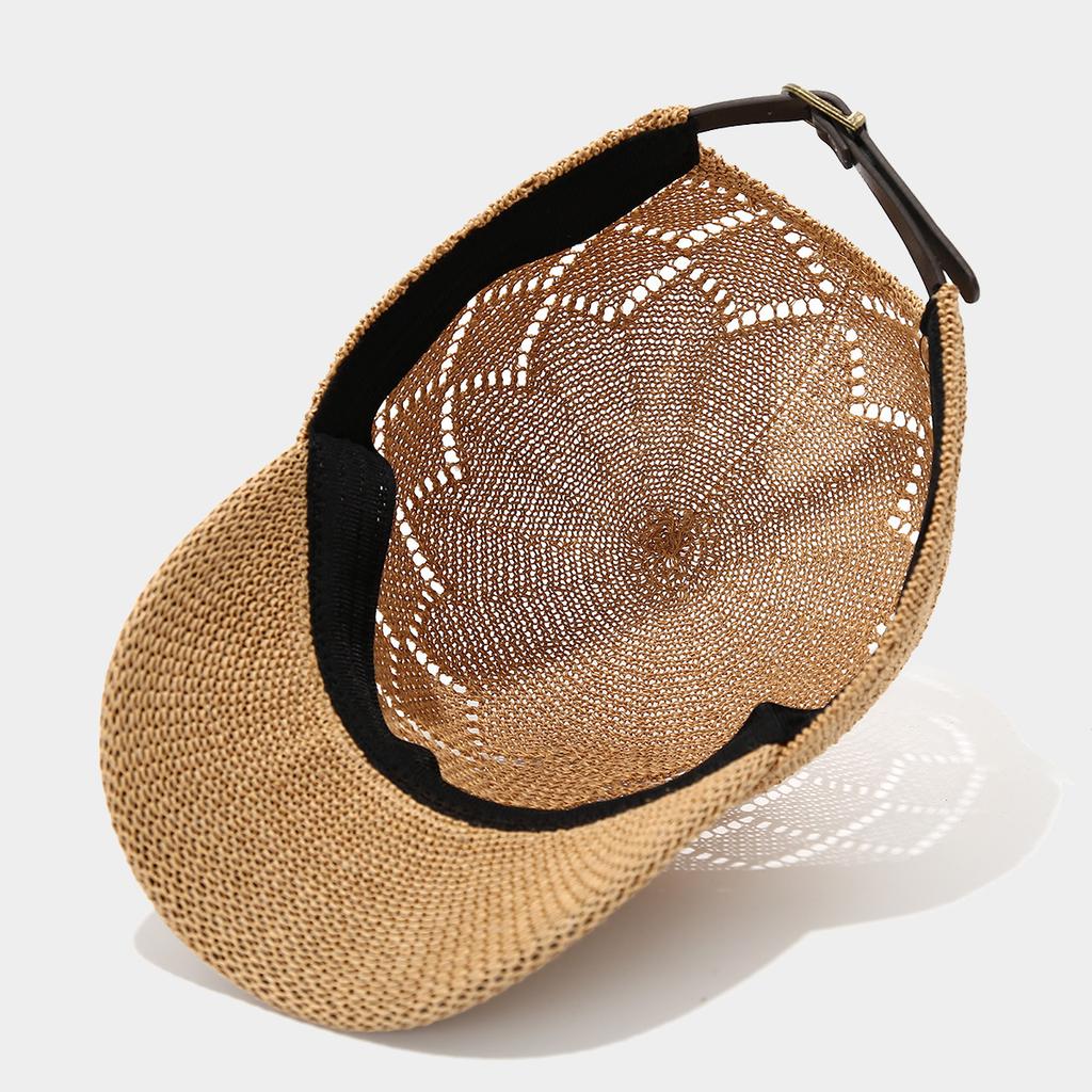 Grass Woven Duck Tongue Hat for Women Summer Outdoor Breathable Sun Hat Solid Color Casual Grass Hat