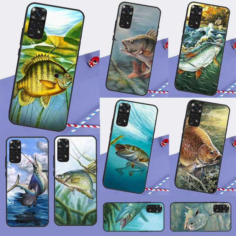 Fish Fishing Cover For Xiaomi Redmi Note 14 13 11 9 10 12 Pro 9S 10S 11S 12S Redmi 14C 10C 12C 13C Case