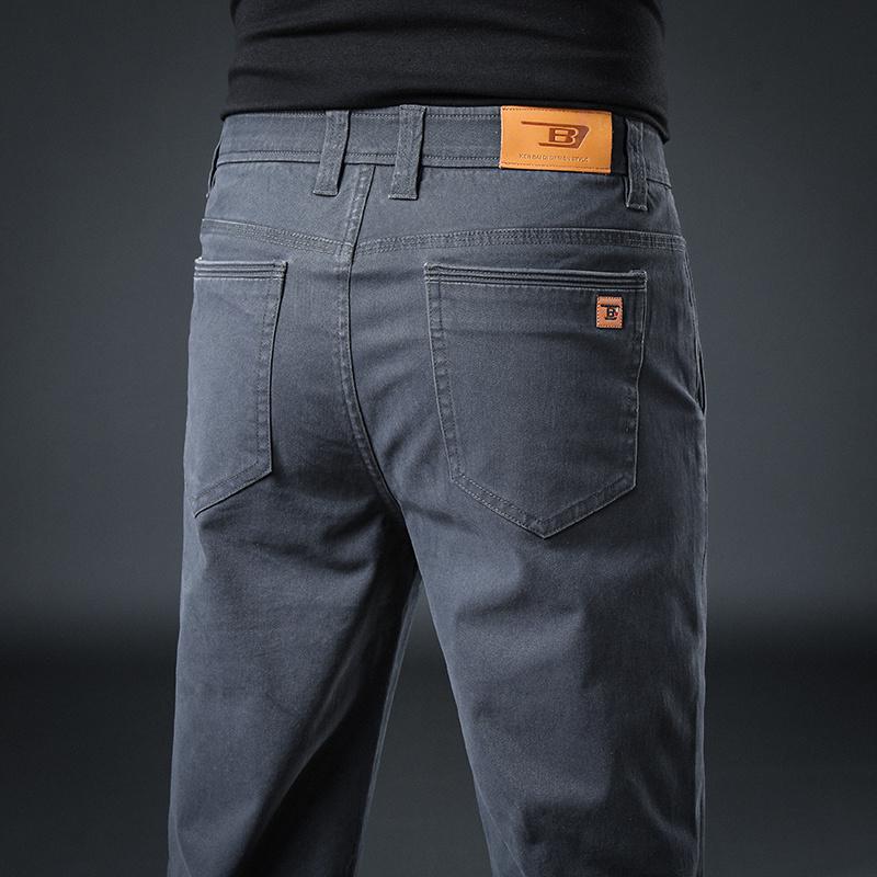 

Мужские узкие прямые серые брюки - весна и осень 2025 года, повседневные длинные деловые брюки 28