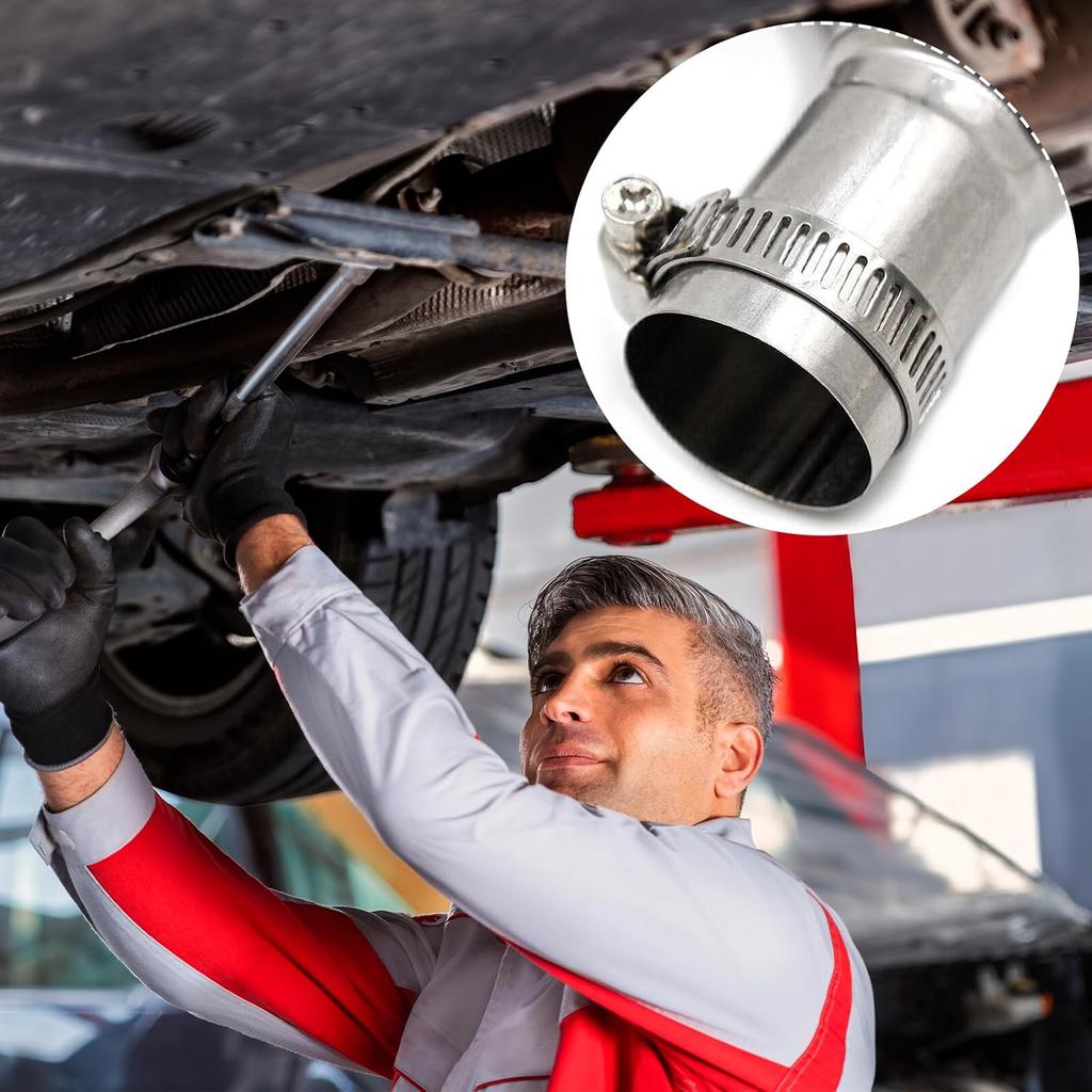 2 PCS 25mm Diesel Parking Air Heater Exhaust Pipe, Stainless Steel Exhaust Tube Elbow Connector with 4 Clamps, Flexible Air Diesel Parking Heater