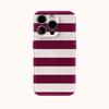 Burgundy White Stripe Phone Case for IPhone 16 15 14 13 12 11 X XS XR XSMAX 7 8 Pro Max Plus Double-layer Back Cover