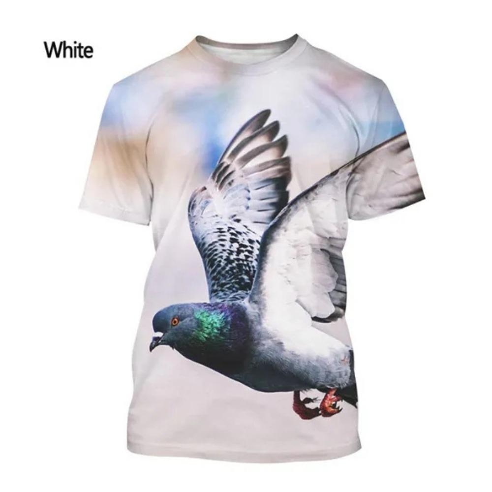 New Fashion Pigeon Animal Bird 3D Printing T Shirt Men s And Women s Summer Casual Short-sleeved Harajuku Style Street T-shirt S